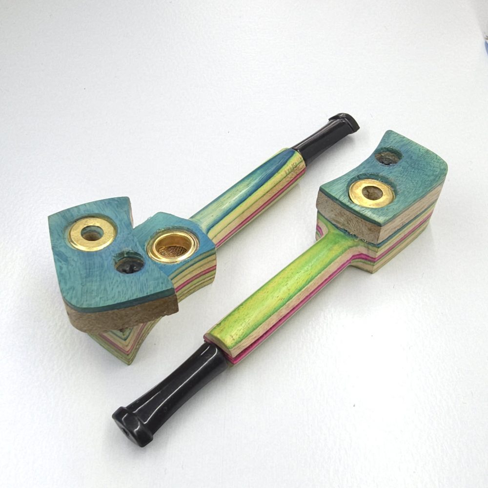 12cm / 4.5" Wooden Traveller Pocket Monkey Twister Smoking Pipe (Assorted)