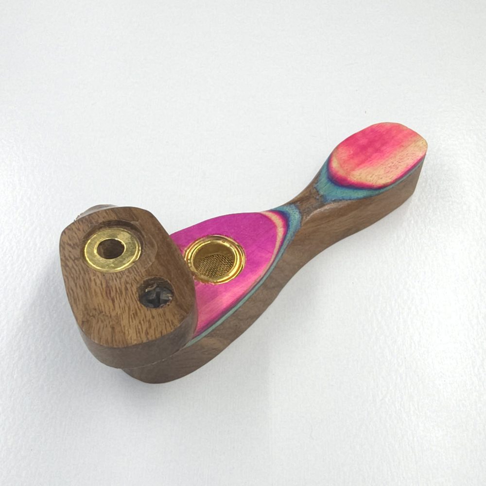 9.5cm / 3.7" Wooden Traveller Pocket Monkey Twister Smoking Pipe (Assorted) - Image 2