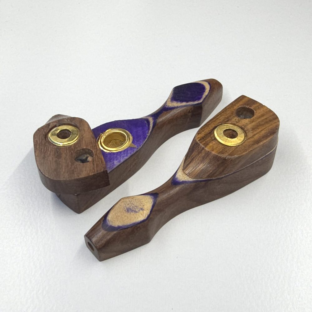 9.5cm / 3.7" Wooden Traveller Pocket Monkey Twister Smoking Pipe (Assorted)