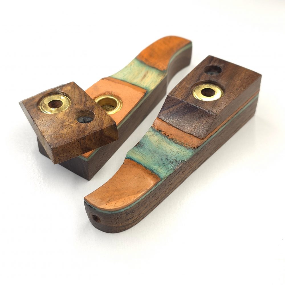 9.5cm / 3.7" Wooden Traveller Pocket Monkey Twister Smoking Pipe (Assorted)