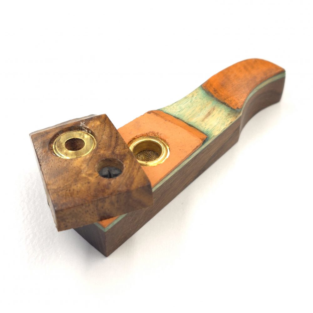 9.5cm / 3.7" Wooden Traveller Pocket Monkey Twister Smoking Pipe (Assorted) - Image 3