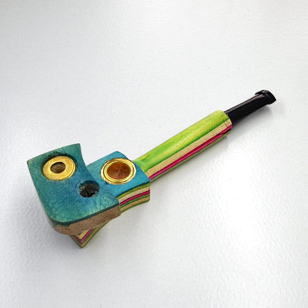 12cm / 4.5" Wooden Traveller Pocket Monkey Twister Smoking Pipe (Assorted) - Image 2